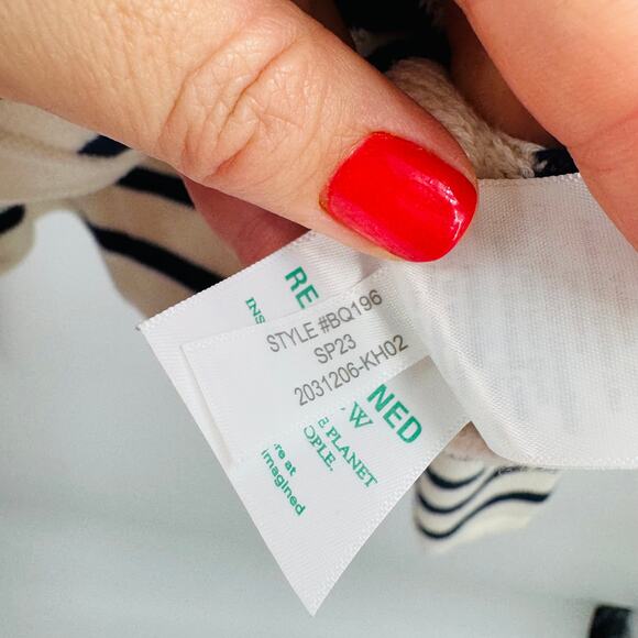 J. Crew Emilie Sweater Lady Jacket Stripe Crop Button Front Navy White Size S - Picture 7 of 8